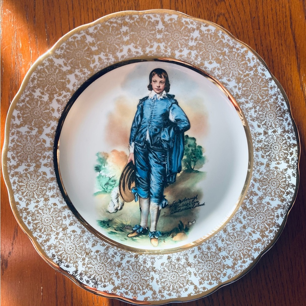 Vintage Blue Boy Decorative Plate